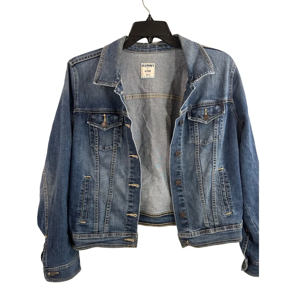 Old Navy Denim Jacket XL Blue Stretch Trucker Women